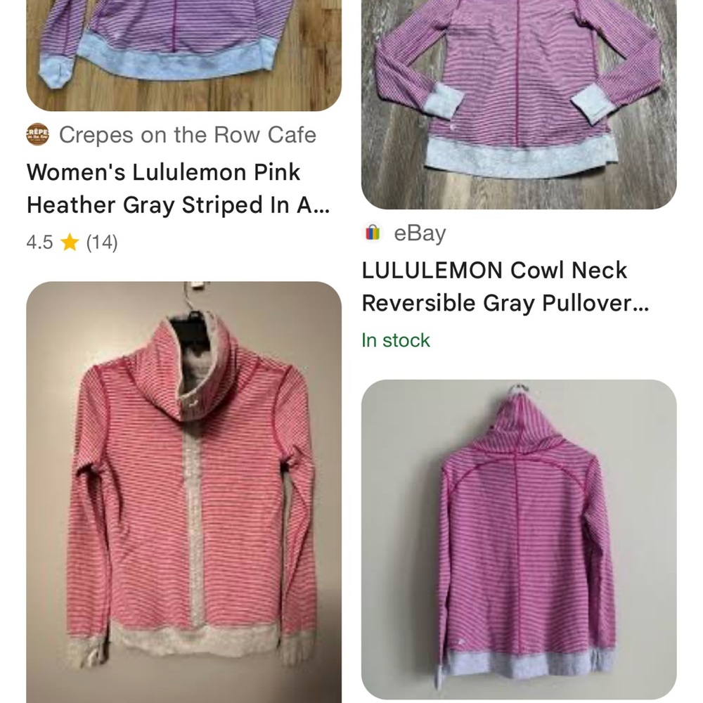 Lululemon in a Cinch REVERSAE Gray Quarter-Zip Pullover Cowl with Pink Accents - Picture 9 of 9